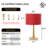 16.3" Mid-Century Dimmable Table Lamp with Red Thai Silk Fabric Shade, Natural Rubberwood Base and E26 Lamp Holder, cULus Certified for Bedroom Nightstands, Living Room Side Tables or Home Offices Desks-847164839