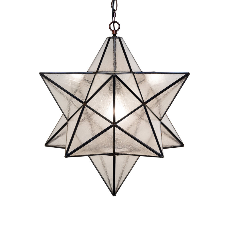 Meyda Tiffany & Stained Glass 1 - Light Pendant, 25" H x 21" W x 21" D, Clear Seedy