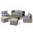 Patio 6-Piece Grey Wicker Conversation Set With Grey Cushions-444226824-444226825