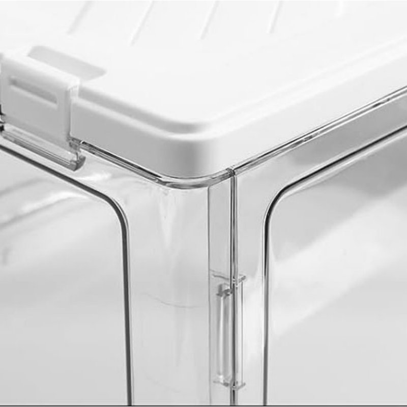 3-Pack Clear Stackable Storage Bins with Lids, White