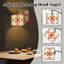 Lampe sur pied à arc avec motif floral mandala rouge vif et orange, feuilles et fleurs