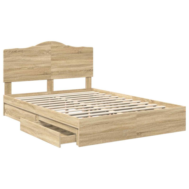 Bed, Sonoma Oak, European Kingsize (160 x 200 cm)