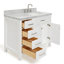 Meuble-lavabo simple 42 po avec plateau en marbre blanc de Carrare Abbate-85364101