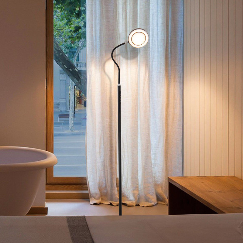 Devyne 173Cm Black Reading Floor Lamp