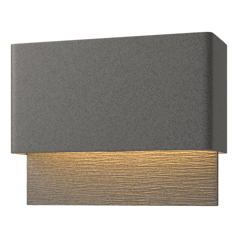 Stratum Integrated LED Outdoor Flush Mount, Coastal Natural Iron, Natural Iron, 7.4" H x 9.5" W x 3.7" D