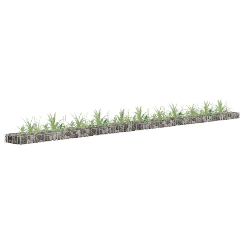Gabion raised bed galvanized steel 180 x 50 x 100cm, 90cm H x 450cm W x 30cm D