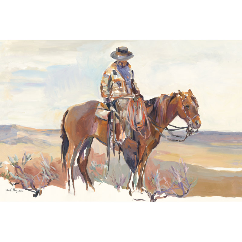Western Rider by Marilyn Hageman - Wrapped Canvas Painting, 24" H x 36" W x 1.25" D