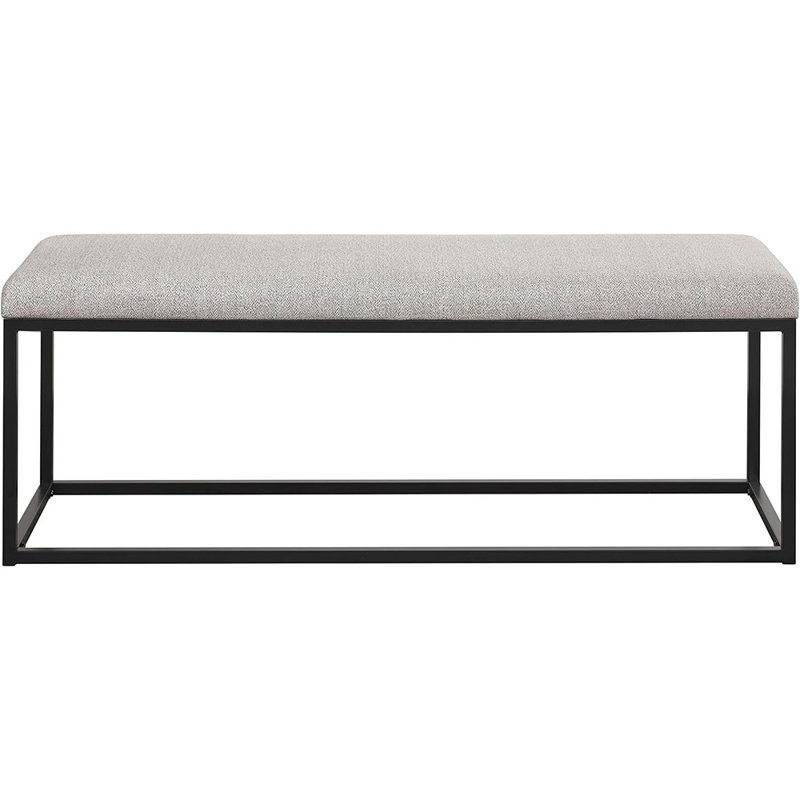  Repose-pieds banquette moderne avec cadre en métal gris 48 po