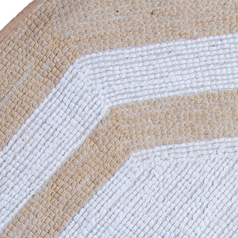 Ipke Cotton Bath Mat, Taupe/White Center