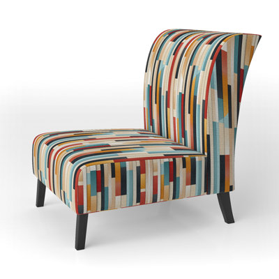 Modern Bold Stripes Pattern - Upholstered Modern Slipper Chair, Striped Pattern Accent Chair