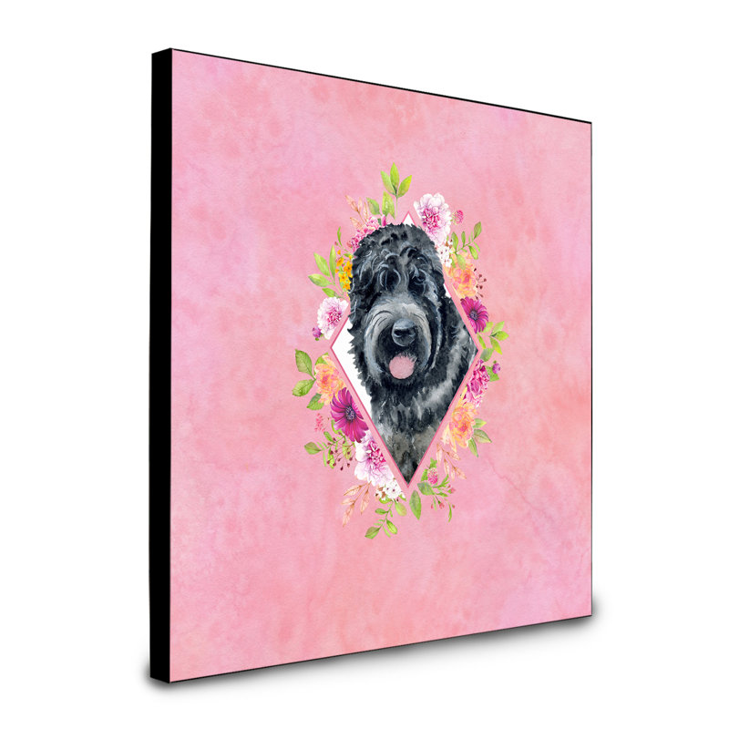 Panneau mural Dollman Flowers, Rose, Terrier noir russe
