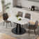 Modern Round Extendable Dining Table With Black Base