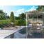 Perrin Teak Outdoor Reclining Chaise Lounger with Rear Wheels-245531414