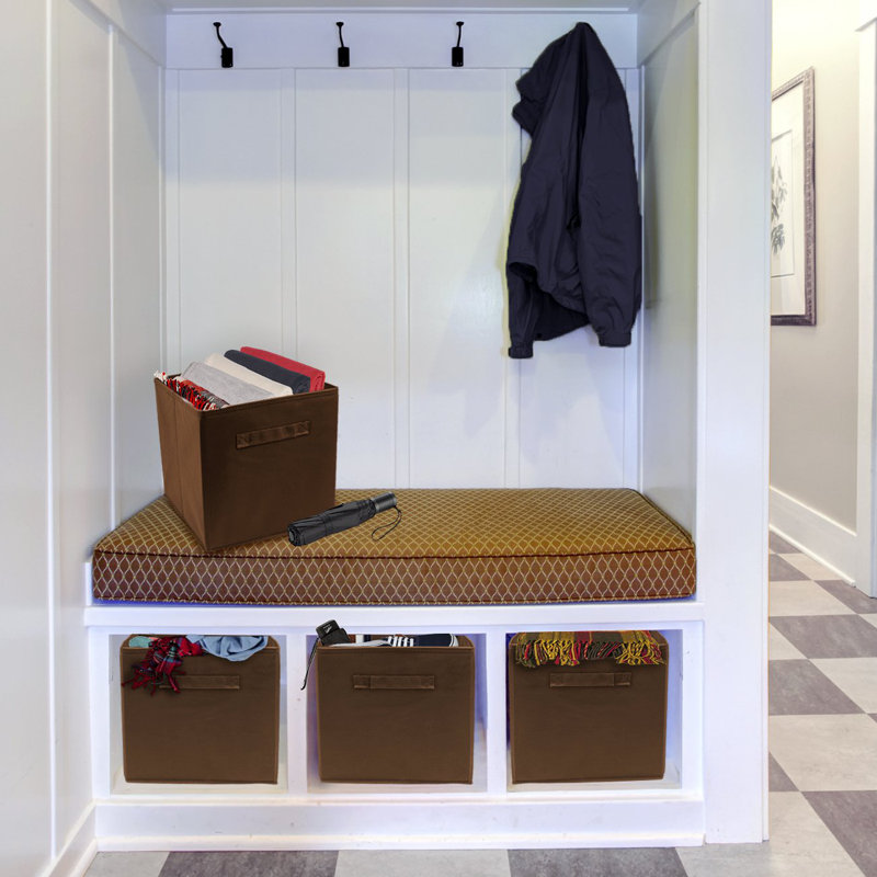 Cube de rangement en tissu pliable, Chocolat