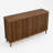 63" Walnut Sideboard with 4 Grille-Striped Doors and Storage