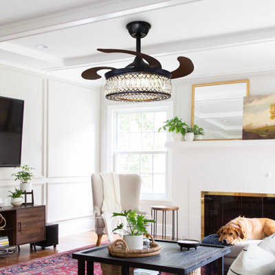 42'' Crystal Ceiling Fan With Remote Kit