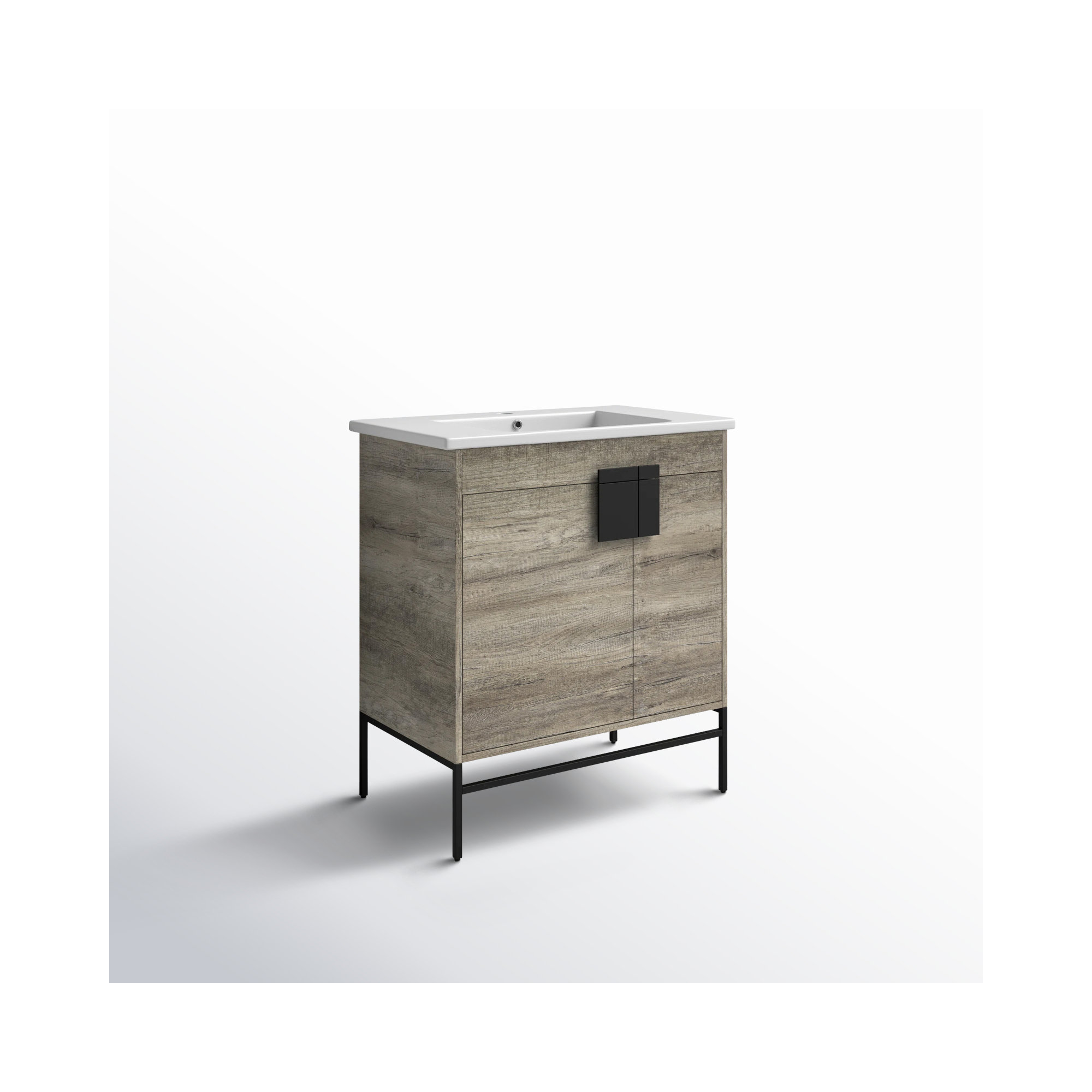 Maisie 30'' Single Bathroom Vanity, Black Matte, Gray