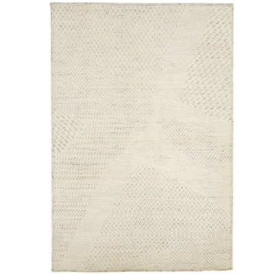 Tapis oriental crème moderne à motif abstrait 4 x 6