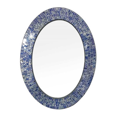 Rubie Manufactured Wood, Glass Oval Wall Mirror