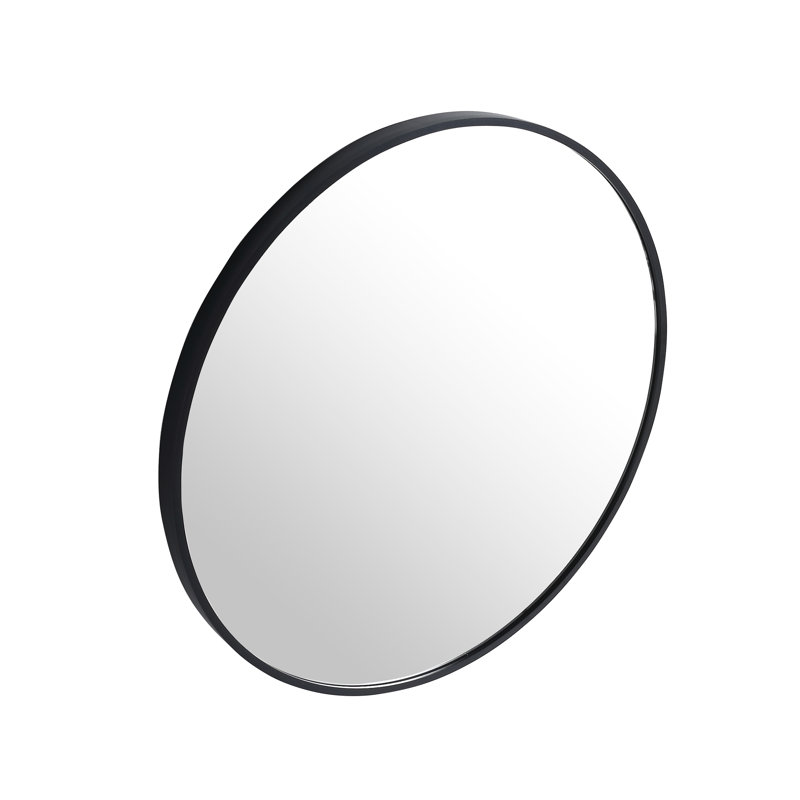 Large 24" Black Mirror For A Decorative Touch In Your Home Wall Mounted With Bright And Stylish Appearance, 24" x 24"