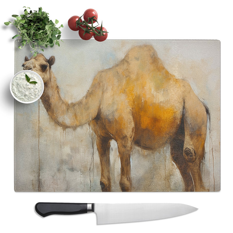 Camel Gestural No.2  Glass Chopping Board