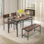 Ockerman 4 - Person Dining Set Rustic Industrial Kitchen Chairs and Table