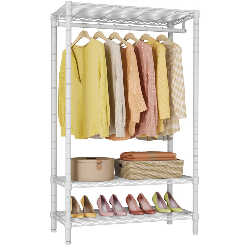 White Heavy Duty 3-Tier Wire Freestanding Closet