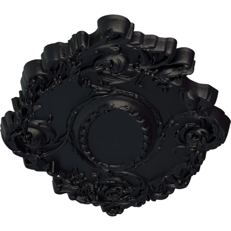 Médaillon de plafond à feuilles fluides l 30 3/8 po x H 20 3/4 po x P 1 po Kinsley, Gris acier