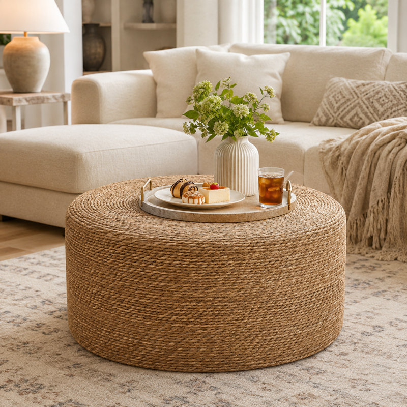 30'' Coffee Table with Natural Material