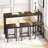 Modern Design Kitchen Dining Table,Pub Table,Long Dining Table Set With 3 Stools,Easy Assembly,Dark Brown