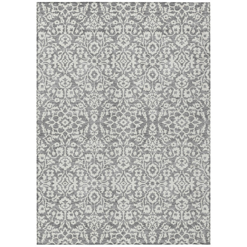Tapis damassé intérieur gris 9 'X 12'