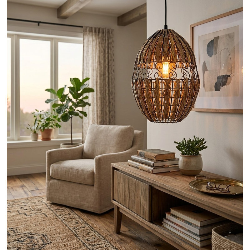 Luminaire suspendu H 12 po noir et or Minarets