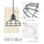 Luminaire suspendu industriel à tige verticale réglable de 8,66 po avec abat-jour en verre transparent, pour îlot de cuisine, salle à manger, éclairage de maison de campagne moderne