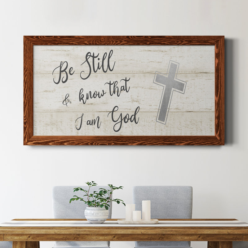«Be Still Cross», art textuel sur toile, Érable