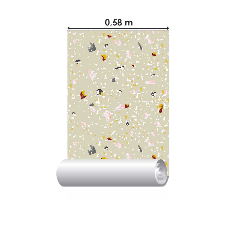 Carreau de papier peint adhésif doux L 126 po x l 24 po, Beige