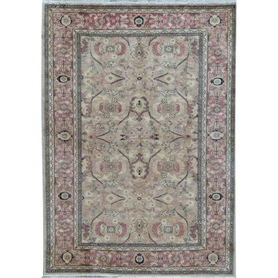 Hand-Knotted High-Quality Red and Brown Area Rug