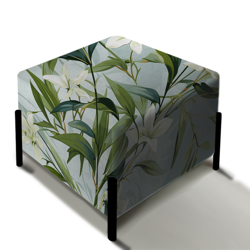 Bambou tropical Zen I - repose-pieds carré tropical