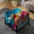 Poupart Multicolor Prism Party - Geometric Square Ottoman