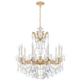 La Scala 10 Light 28in x 29.5in Chandelier in Etruscan Gold with Clear Radiance Crystals