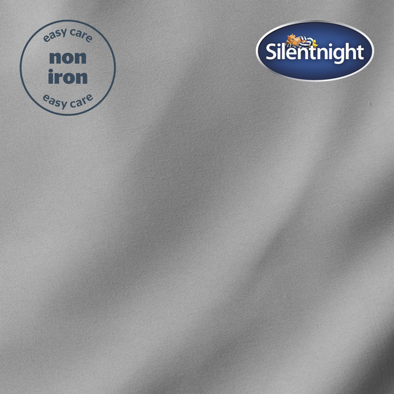 Silentnight Supersoft Fitted Sheet, Single (3'), Dove Grey