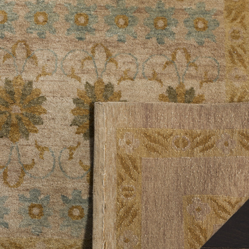 Larache Hand Knotted Wool Pile Oriental Rug, Rectangle 6' x 9'