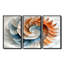 Pétales bleus et blancs dorés en spirale - ensemble de décorations murales spirales abstraites-107182244-107182236