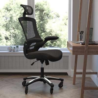 Chaise de travail ergonomique pivotante avec roulettes et bras relevables Regent Park