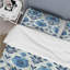 Blue Traditional Floral Wreath Gardens - Ensemble de housse de couette Traditional-109146509