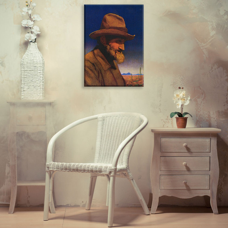 "Bill Sachs" par Maxfield Parrish, toile tendue avec châssis, H 24 po x l 17 po