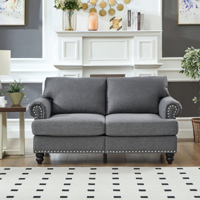 Causeuse 59,5 po en tissu de polyester moderne et classique.