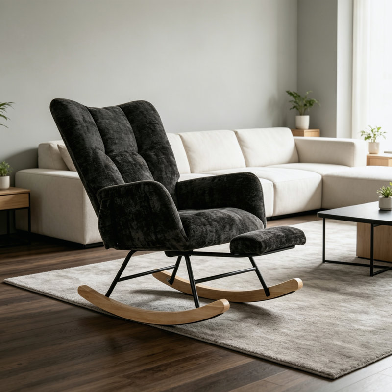Chaise berçante Modern, Noir