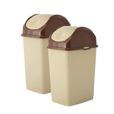 Superio Kitchen Trash Can with Swing Top Lid 9 Gallon Slim Waste Bin 37 Qt Sturdy Plastic Garbage Can Medium Recycling Bin for Office, Bathroom, Under