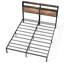 [150 x 200cm] King Metal Bed Frame with RGB Smart LED Lights, Storage Headboard & Under Bed Storage (No Box Spring Required)