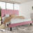 Modern Corduroy Upholstered Platform Bed Frame With Adjustable Headboard, Under Bed Storage, No Box Spring Required, Full Size,Queen Size,King Size,Multiple Colors-1039970796-1039970799